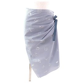 Saia de algodão Fendi FQ7486 Branco Azul