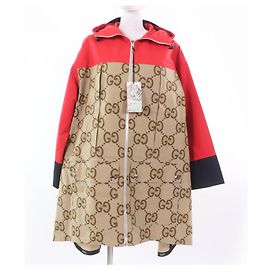 Abrigo de algodón con patrón GG Large TIGER de Gucci Roja