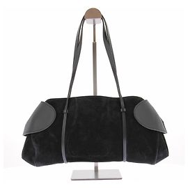 Autre Marque Bolsa de couro e camurça preta Preto