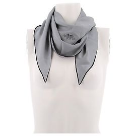 Hermès Grey Silk Stole Grey
