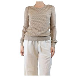 Missoni Neutrales, durchsichtiger Lurex-Pullover - Größe UK 10 Andere