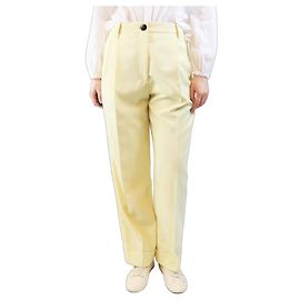 Ganni Pantalon plissé jaune - taille UK 8 Jaune