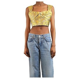 Prada Top en jacquard lurex jaune - taille UK 6 Jaune