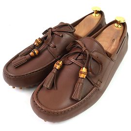 Sapatos de condução em couro Gucci Marrom