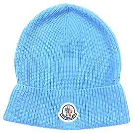 Moncler Strickmütze Baumwollstrickmütze Blau