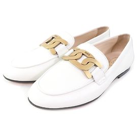 Tod's Mocassins de couro com motivo de corrente Kate da Tod’s Branco