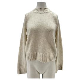 Vince Pull col roulé crème en cachemire Beige