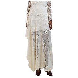 Ralph Lauren Creme Häkel-Midi-Rock - Größe XS Roh
