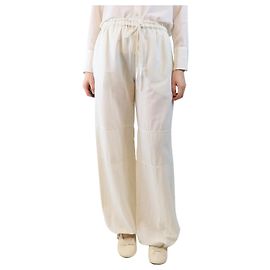 Acne Pantalones anchos de cintura deshilachada blancos - talla UK 8 Blanco