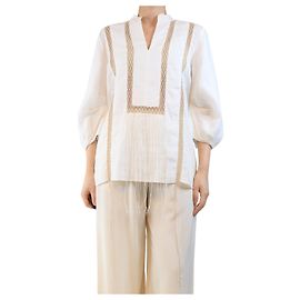 Gabriela Hearst White linen blouse - size UK 10 White