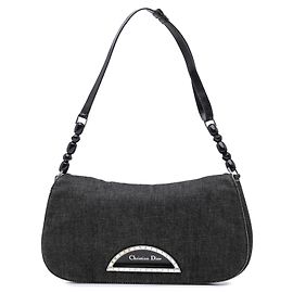 Bolsa de Ombro Dior Malice em Denim Cinza Marrom Cinza antracite
