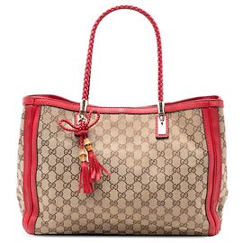Gucci Beige Medium GG Canvas Bella Tote Beige