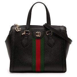 Sacoche Ophidia en cuir noir petit modèle Gucci Noir