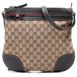 Gucci Beiger GG Canvas Web Mayfair Umhängetasche Beige