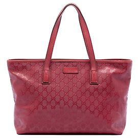 Gucci Red Medium GG Imprime Tote Red