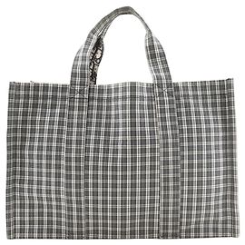 Borsa tote in cotone bianco e nero Christian Dior Nero Bianco