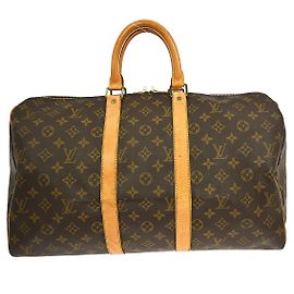 Sac Keepall Louis Vuitton en toile Monogram 45 Marron