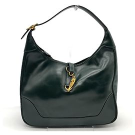 Bolsa de Ombro Hermès Trim 31 em Couro de Bezerro Verde Escuro Verde Verde escuro