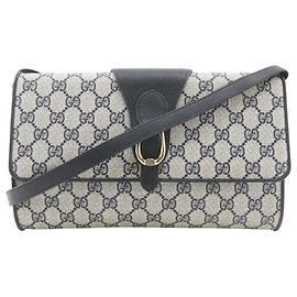 Bolsa de Ombro Gucci Old Clutch 2 em 1 Marrom Azul marinho