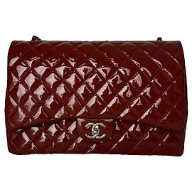Chanel Timeless CF Maxi Red Patent Leather Handbag Red
