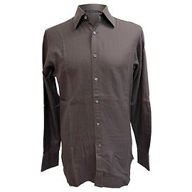 Gucci Herringbone Button-Down Hemd aus brauner Baumwolle Braun Rot