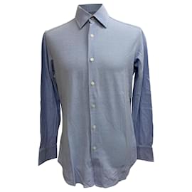 Camicia button-down testurizzata Brioni in cotone blu Blu