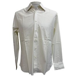 Prada Button-Down Shirt in White Cotton White Cream