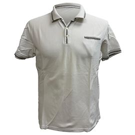 Polo de manga curta Etro em algodão branco Branco Cru