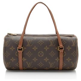 Louis Vuitton Vintage Monogram Canvas Papillon 26 Satchel Brown