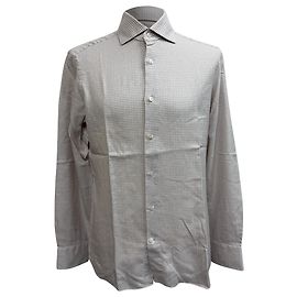 Camicia button-down in cotone beige Gingham Trofeo di Ermenegildo Zegna Beige