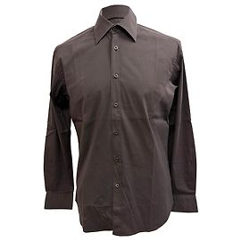 Prada Button-Down Shirt in Brown Cotton Brown Red
