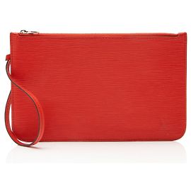 Pochette Neverfull MM de cuero Epi Louis Vuitton Roja