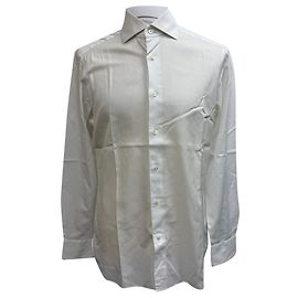 Camisa de botón Ermenegildo Zegna en algodón blanco Blanco Crudo