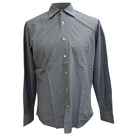 Camisa estampada Etro em algodão azul marinho Azul Azul marinho