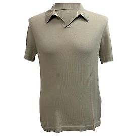 Polo de malha de algodão bege com mangas curtas da Jil Sander Bege