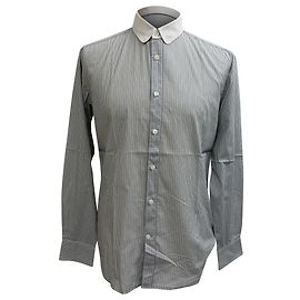 Ermenegildo Zegna Camisa de botones a rayas Z Zegna en algodón gris Gris
