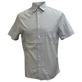 Camisa de botones Prada con estampado en algodón blanco Blanco