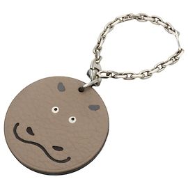 Charm de bolsa de couro bege Hermès Bege