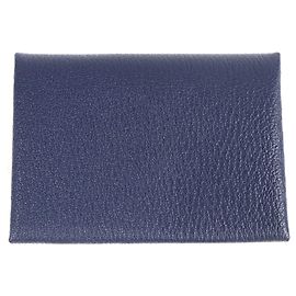 Hermès Hermes Calvi duo Coin Case Wallet Blue
