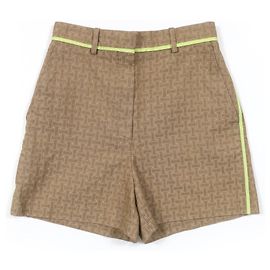 Bermuda de algodão jacquard mosaico H da Hermès Marrom