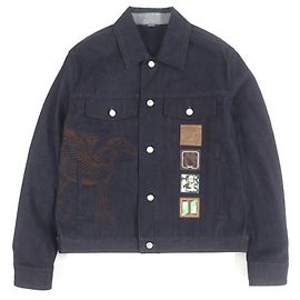 Hermès Giacca in denim di cotone Hermes Ancon au Carre Blu