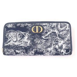 Cartera Larga Voyageur 30 Montaigne Christian Dior Azul Azul marino