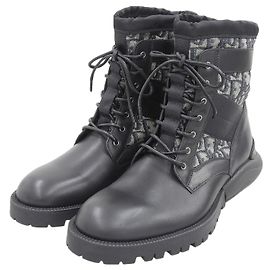 Botas de couro Dior Oblique Preto