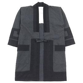 Patchwork Haori Wollmantel VISVIM RUUNPE Grau