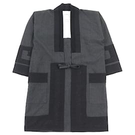 VISVIM RUUNPE COAT Patchwork Haori Wool Coat Grey