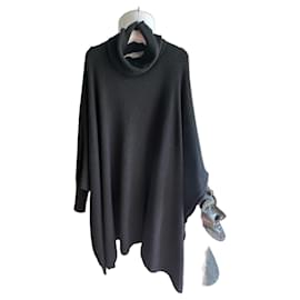Schwarzer Strickponcho Sportmax Schwarz