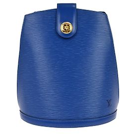 Sac à épaule Cluny Louis Vuitton en cuir Epi Bleu