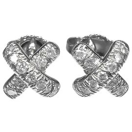 Tiffany & Co. Cross-stitch Platinum Stud Earrings Other