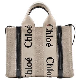 Borsa tote Chloé Woody Small Beige