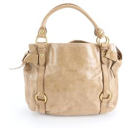 Borsa tote in pelle beige Miu Miu Beige
